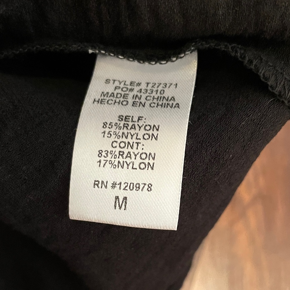 Black Top with Leopard Print Trim - Picture 4 of 4